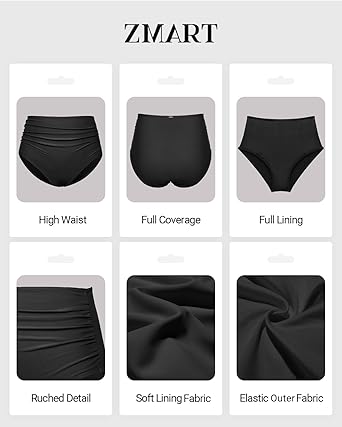 Zmart Women High Waisted Bikini Bottoms