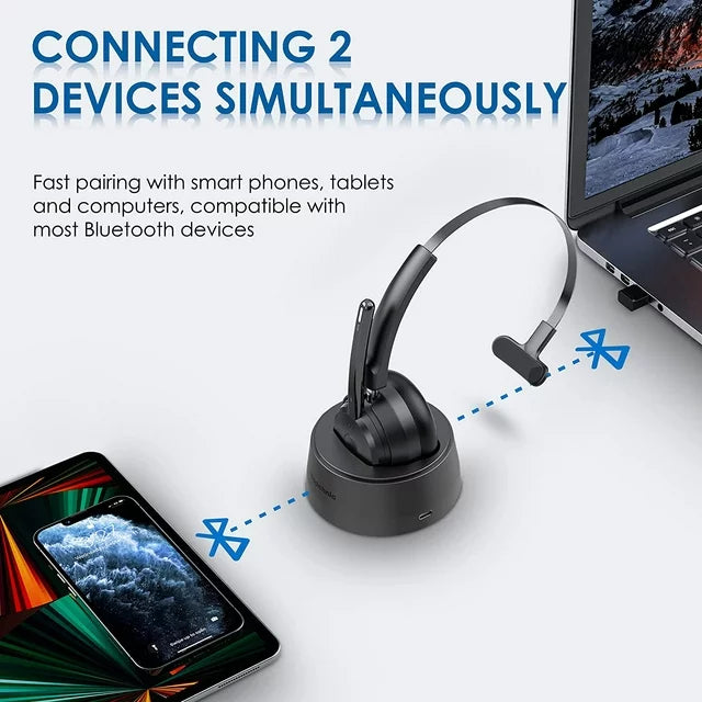 Bluetooth Headset, Wireless Headset with Upgraded,,,(Open Box)