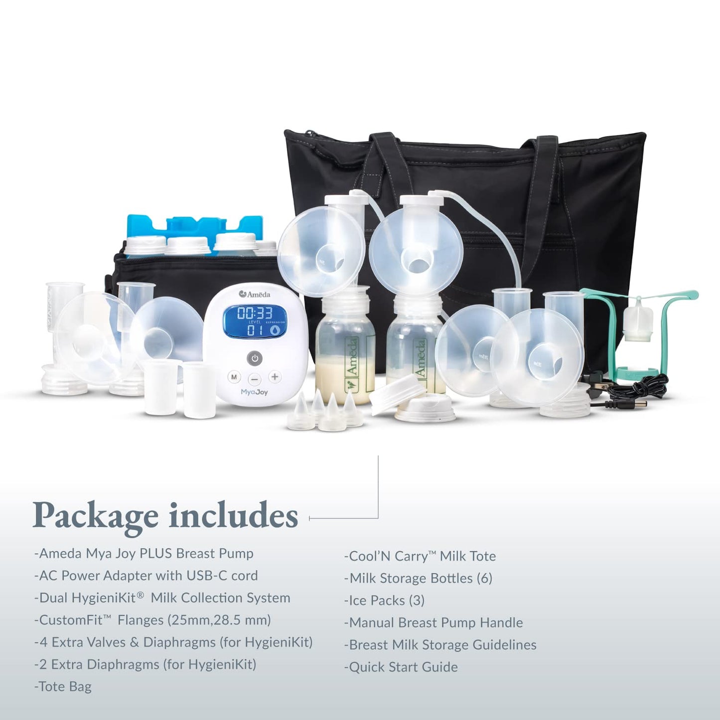 Ameda MYA Joy Double Electric Breast Pump + Breast Pump...