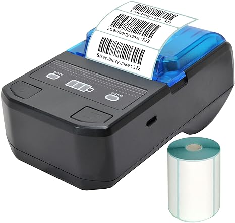 Portable 58mm Thermal Label Maker Wireless BT Mini Label Printer