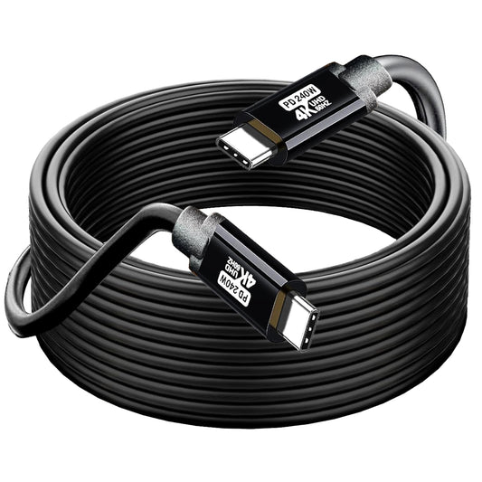 USB TYPE C to C Cable 40FT, 4K60HZ GEN2x2(Data usb2.0),TYPE C Video Output
