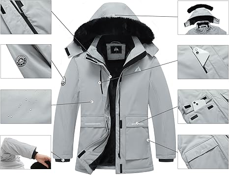 MOERDENG Women's Plus Size Waterproof Winter Coat