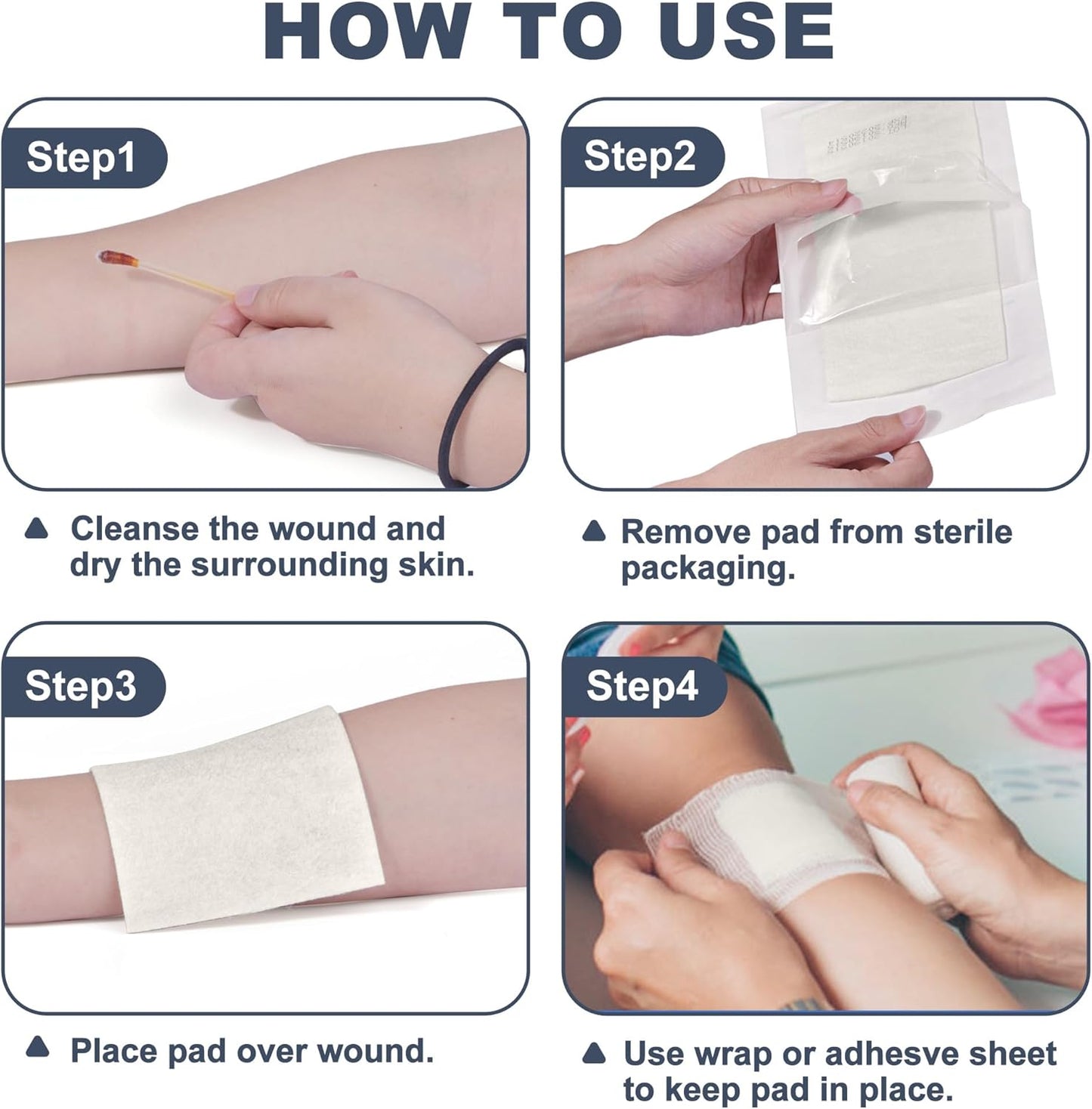LotFancy Calcium Alginate Wound Dressing, 4”x8” Patches, 10 Count