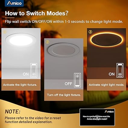 Amico 12 Pack 6 Inch 5CCT LED Recessed Ceiling Light with Night Light