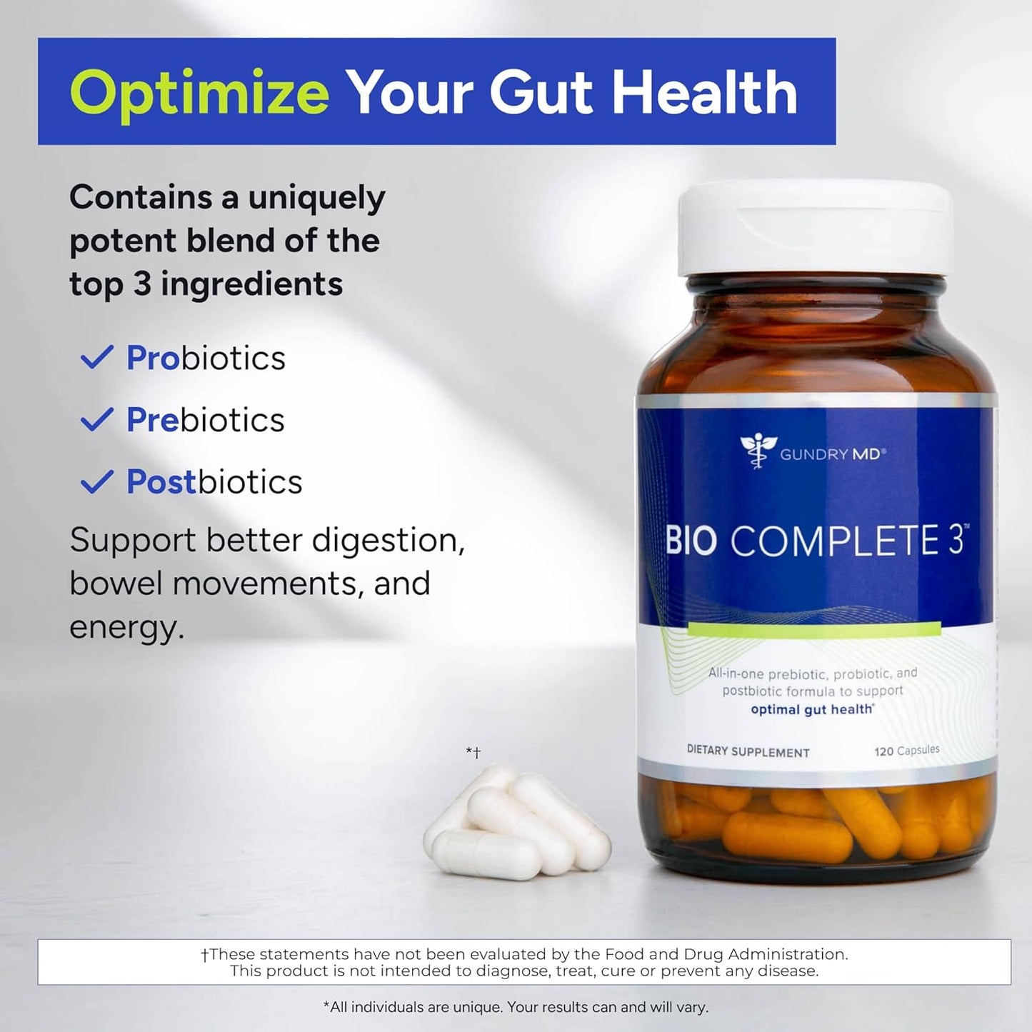 Gundry MD® Bio Complete 3, 3-in-1 Probiotics for Gut Health