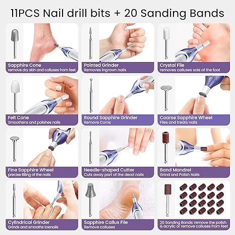 ISTON 36-Piece Professional Manicure Pedicure Kit,Electric Nail File Set