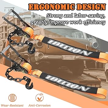 IBITION 4 Pack Car Tie Down Straps for Trailers