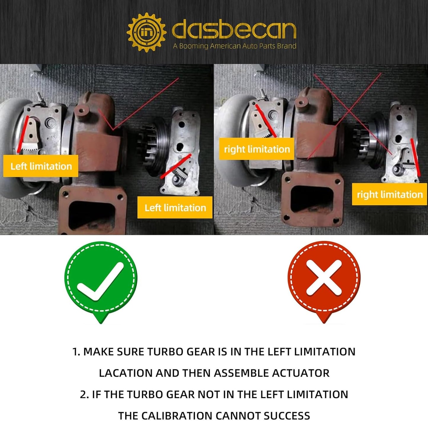 Dasbecan New Upgraded 6.7 Cummins Turbo Actuator