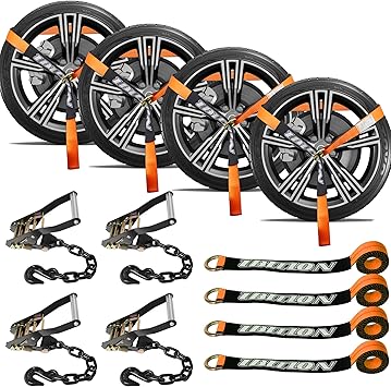 IBITION 4 Pack Car Tie Down Straps for Trailers