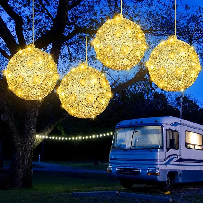 VIHOSE 4 Pcs 8'' Christmas Outdoor LED Light