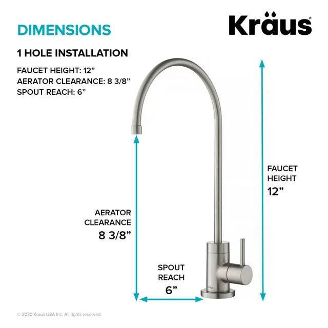 Purita 100% Lead-Free Kitchen Water Filter Faucet in Brushed Brass GOLD