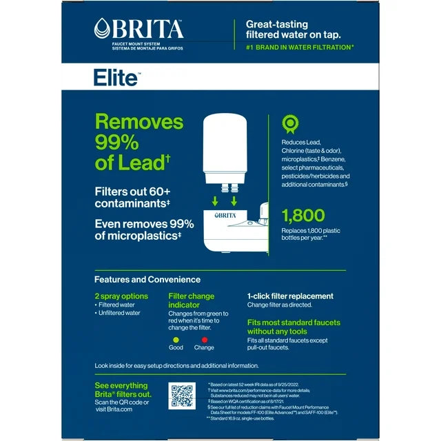 Brita Elite Water Faucet Filtration Mount System, Fits Standard ...