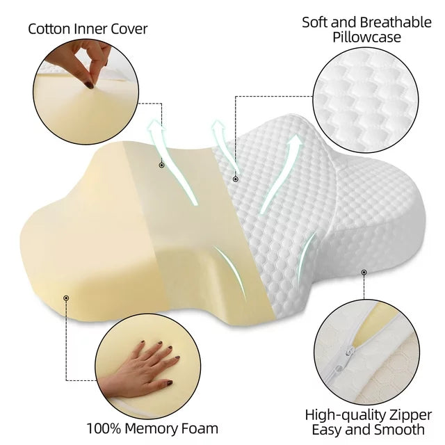 Noahas Contour Memory Foam Pillow for Neck Pain Relief ...